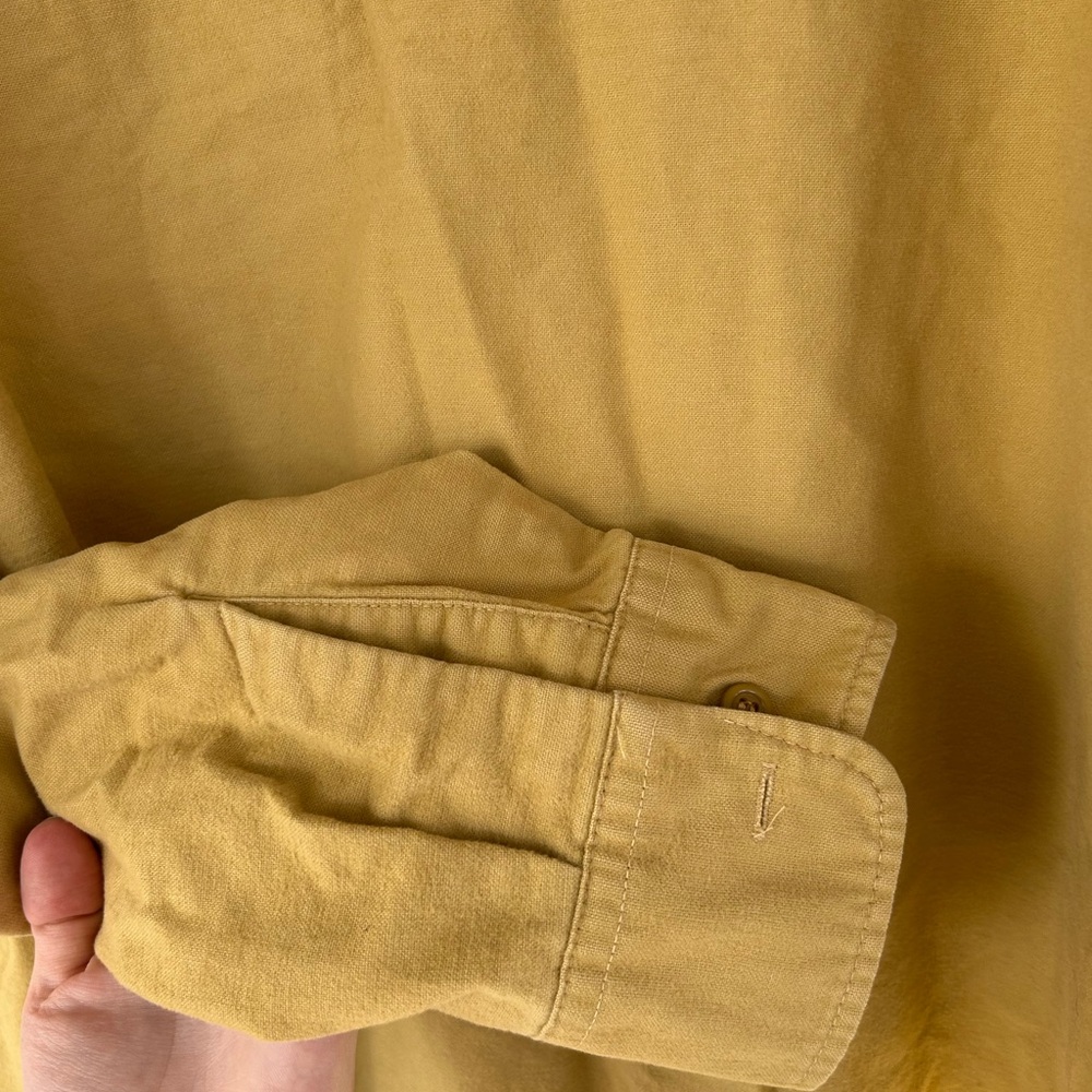 Men’s Wear Guard Embroidered Pheasant Mustard Yellow Button Up - Picture 5 of 8
